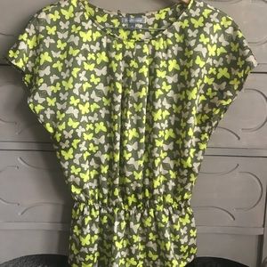 Cute butterfly top blouse xs green